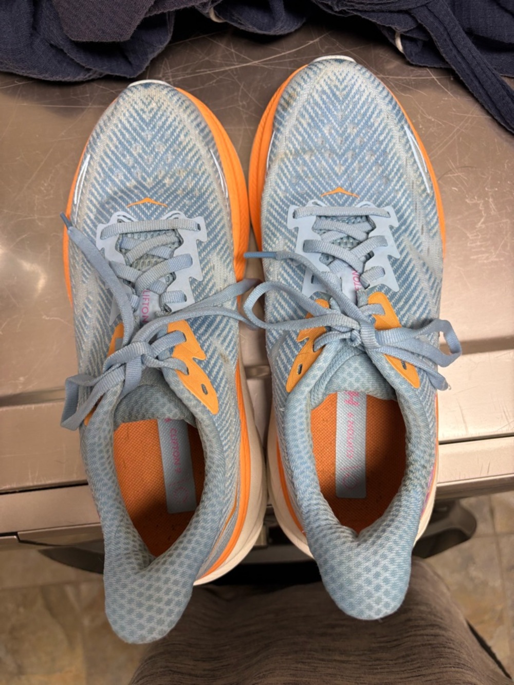 Hoka Women's Light Blue and Orange Running Shoes